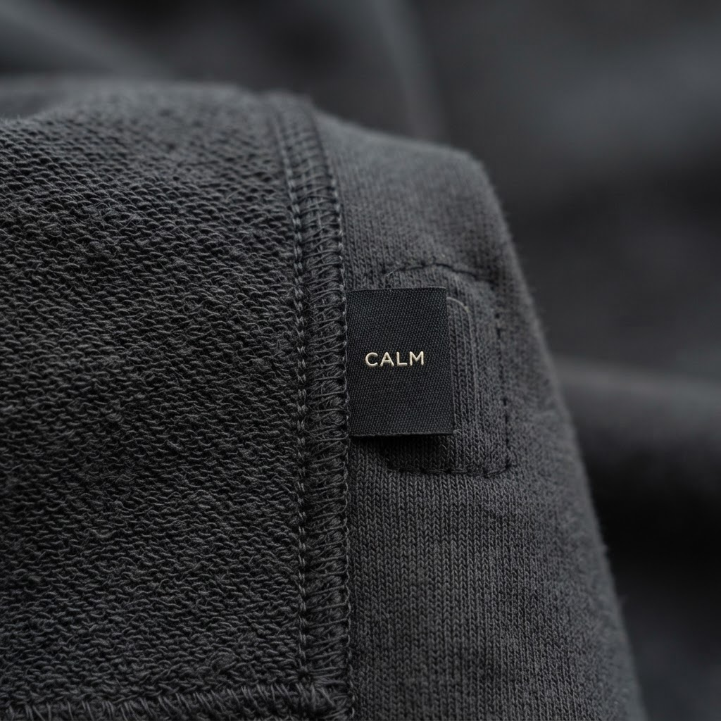 Authentication label embedded in hoodie